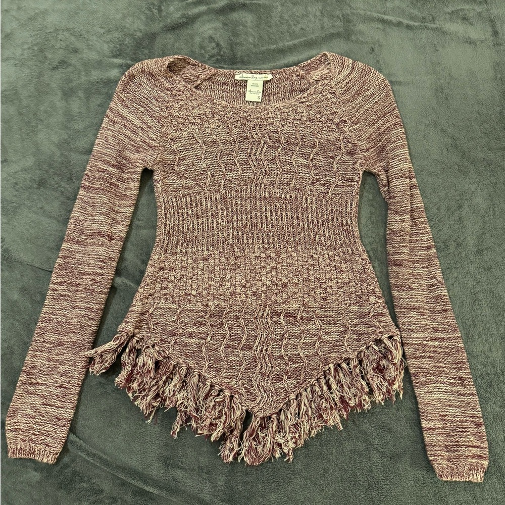 Purple/Maroon Fringe Sweater